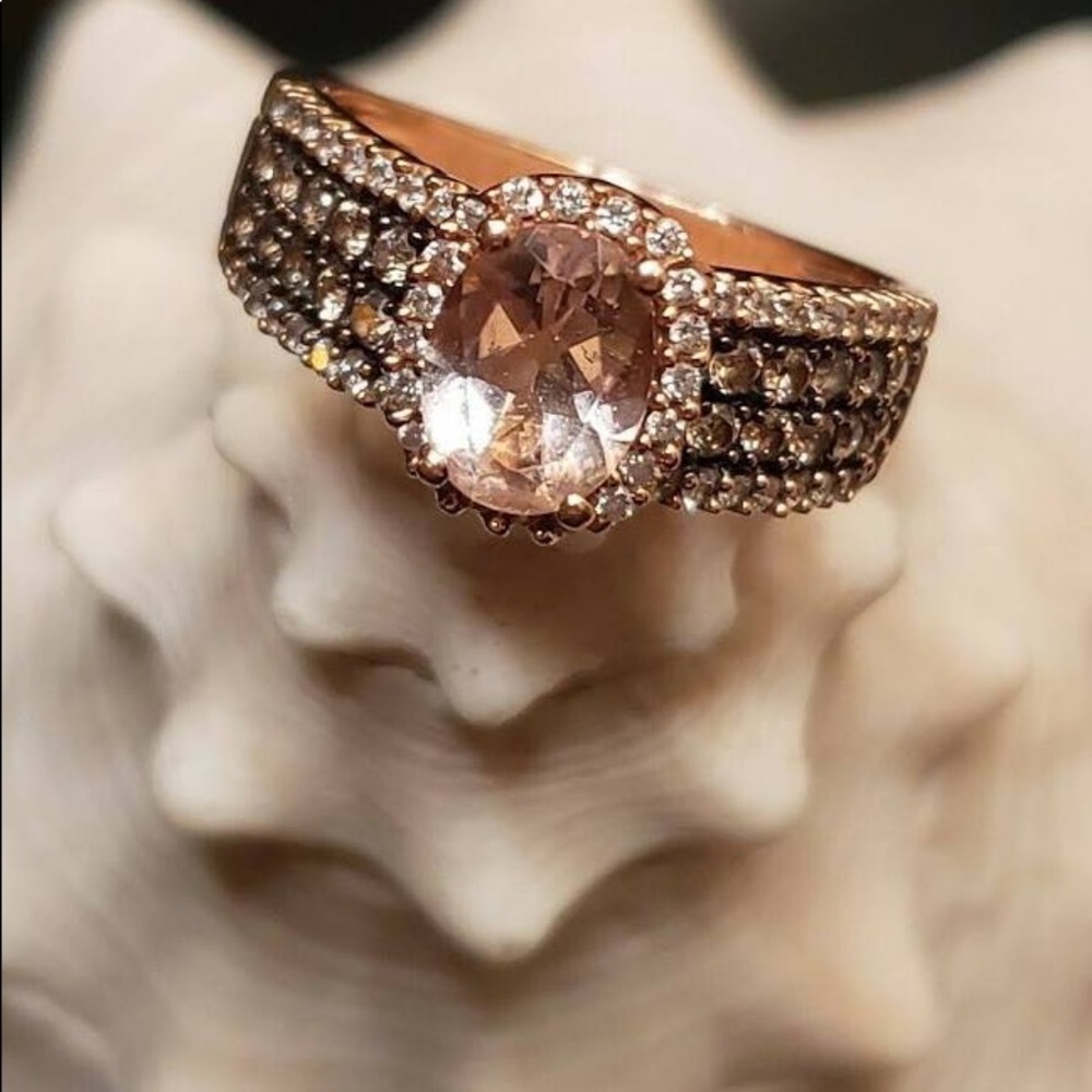 LeVian strawberry gold , morganite and diamond